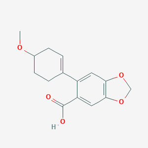 molecular formula C15H16O5 B108476 Piperonylic acid, 6-(4-methoxy-1-cyclohexen-1-yl)- CAS No. 16831-74-6