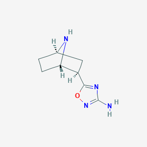 molecular formula C8H12N4O B10847703 5-[(1S,2R,4R)-7-azabicyclo[2.2.1]heptan-2-yl]-1,2,4-oxadiazol-3-amine 