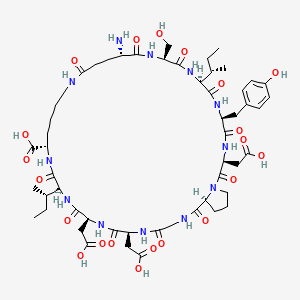 molecular formula C54H80N12O21 B10847829 cyclo(1,11)H-ESIYDPGDDIK-OH 
