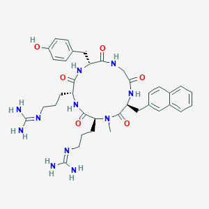 molecular formula C37H49N11O6 B10847864 cyclo(-D-Tyr-D-Arg-L-MeArg-L-Nal-Gly-) 
