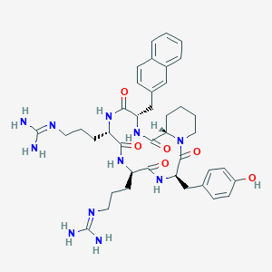 molecular formula C40H53N11O6 B10847890 cyclo(-D-Tyr-D-Arg-L-Arg-L-Nal-L-Pic-) 