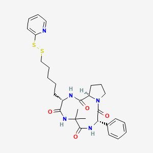 molecular formula C29H37N5O4S2 B10847916 cyclo(-L-Am7(S2Py)-Aib-L-Phg-D-Pro-) 