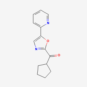 molecular formula C14H14N2O2 B10848002 Cyclopentyl(5-(pyridin-2-yl)oxazol-2-yl)methanone 