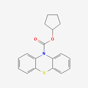 molecular formula C18H17NO2S B10848051 cyclopentyl 10H-phenothiazine-10-carboxylate 