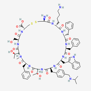 molecular formula C75H98N14O15S2 B10848187 Des-AA1,2,5-[D-Trp8,IAmp9,(NalphaMe)Thr12]SRIF 