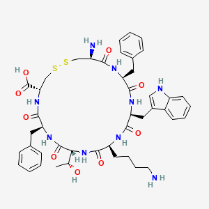 molecular formula C45H57N9O9S2 B10848203 Des-AA1,2,4,5,6,12,13-[D-Trp8]SRIF 