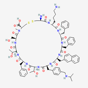 molecular formula C77H99N13O15S2 B10848234 Des-AA1,2,5-[D-Nal8,IAmp9,(NalphaMe)Cys14]SRIF 