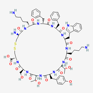 molecular formula C67H90N14O16S2 B10848255 Des-AA1,2,5-[D-Trp8,Tyr11]SRIF 