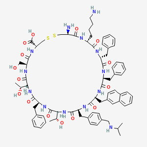 molecular formula C76H97N13O15S2 B10848256 Des-AA1,2,5-[D-Nal8,IAmp9]SRIF 