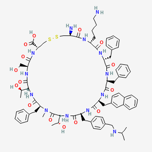 molecular formula C77H99N13O15S2 B10848267 Des-AA1,2,5-[D-Nal8,IAmp9,(NalphaMe)Phe11]SRIF 
