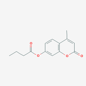 molecular formula C14H14O4 B108483 Butanoic acid, 4-methyl-2-oxo-2H-1-benzopyran-7-yl ester CAS No. 17695-46-4