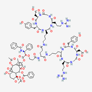 molecular formula C109H140N20O33 B10848418 E[c(RGDyK)]2-PTX conjugate 