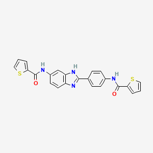 molecular formula C23H16N4O2S2 B10848918 N-[4-[6-(2-thenoylamino)-1H-benzimidazol-2-yl]phenyl]thiophene-2-carboxamide 