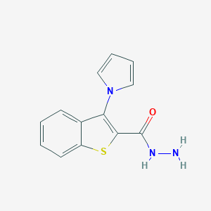 molecular formula C13H11N3OS B010849 3-(1H-pyrrol-1-yl)-1-benzothiophene-2-carbohydrazide CAS No. 107363-01-9
