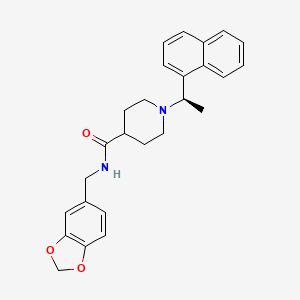 molecular formula C26H28N2O3 B10849063 N-(1,3-Benzodioxol-5-Ylmethyl)-1-[(1r)-1-Naphthalen-1-Ylethyl]piperidine-4-Carboxamide 