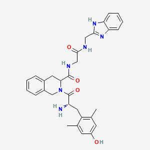 molecular formula C31H34N6O4 B10849112 H-Dmt-Tic-Gly-NH-CH2-Bid 