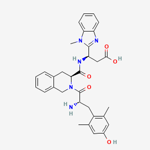 molecular formula C32H35N5O5 B10849178 H-Dmt-Tic-NH-(R)CH(CH2-COOH)-Bid(N1-Me) 