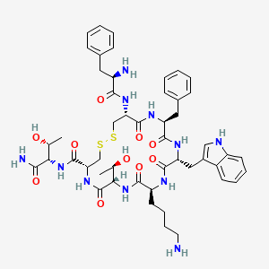 molecular formula C49H65N11O10S2 B10849180 H-DPhe-c[Cys-Phe-DTrp-Lys-Thr-Cys]-Thr-NH2 
