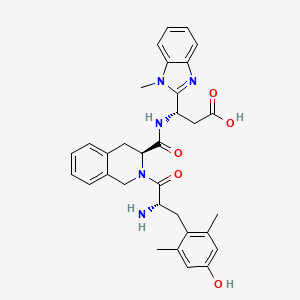 molecular formula C32H35N5O5 B10849186 H-Dmt-Tic-NH-(S)CH(CH2-COOH)-Bid(N1-Me) 