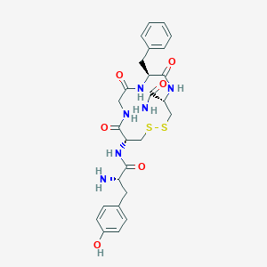 molecular formula C26H32N6O6S2 B10849291 H-Tyr-c[D-Cys-Gly-Phe-L-Cys]NH2 
