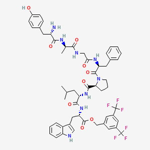 molecular formula C54H60F6N8O9 B10849295 H-Tyr-D-Ala-Gly Phe-Pro-Leu-Trp-O-3,5-Bzl(CF3)2 