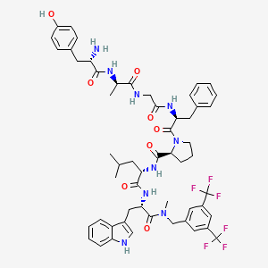 molecular formula C55H63F6N9O8 B10849306 H-Tyr-D-Ala-Gly-Phe-Pro-Leu-Trp-NMe-3,5-Bzl(CF3)2 