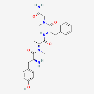 molecular formula C25H33N5O5 B10849323 H-Tyr-NMe-D-Ala-Phe-Sar-NH2 