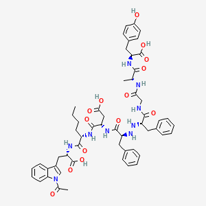 molecular formula C55H65N9O14 B10849331 H-Tyr-D-Ala-Gly-Phe-NH-NH-Phe-Asp-Nle-Trp-Ac 