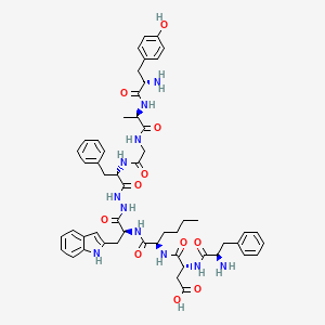 molecular formula C53H65N11O11 B10849343 H-Tyr-D-Ala-Gly-Phe-NH-NH-Trp-D-Nle-D-Asp-D-Phe-H 