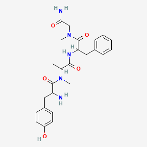 molecular formula C25H33N5O5 B10849401 H-DL-Tyr-DL-N(Me)Ala-DL-Phe-Sar-NH2 