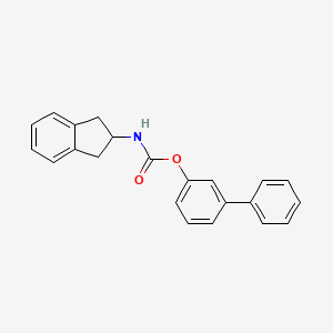 molecular formula C22H19NO2 B10849416 Indan-2-ylcarbamic Acid Biphenyl-3-yl Ester 