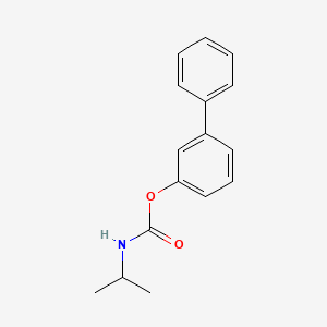 molecular formula C16H17NO2 B10849453 Isopropylcarbamic Acid Biphenyl-3-yl Ester 