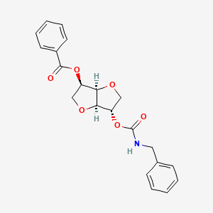molecular formula C21H21NO6 B10849487 Isosorbide-2-(benzylcarbamate)-5-benzoate 