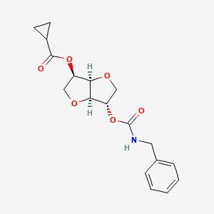 molecular formula C18H21NO6 B10849527 Isosorbide-2-benzylcarbamate-5-cyclopropanoate 