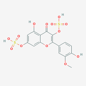 molecular formula C16H12O13S2 B10849557 Isorhamnetin 3,7-di-O-sulfate 