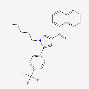 molecular formula C27H24F3NO B10849710 naphthalen-1-yl(1-pentyl-5-(4-(trifluoromethyl)phenyl)-1H-pyrrol-3-yl)methanone 