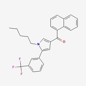molecular formula C27H24F3NO B10849726 naphthalen-1-yl(1-pentyl-5-(3-(trifluoromethyl)phenyl)-1H-pyrrol-3-yl)methanone CAS No. 914458-33-6