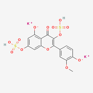 molecular formula C16H10K2O13S2 B10849736 Dipotassium;2-(3-methoxy-4-oxidophenyl)-4-oxo-3,7-disulfooxychromen-5-olate 