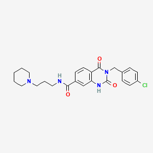 molecular formula C24H27ClN4O3 B10849804 3-(4-chlorobenzyl)-2,4-dioxo-N-(3-(piperidin-1-yl)propyl)-1,2,3,4-tetrahydroquinazoline-7-carboxamide 