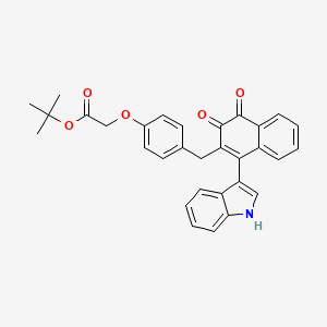 molecular formula C31H27NO5 B10849865 tert-butyl 2-[4-[[1-(1H-indol-3-yl)-3,4-dioxonaphthalen-2-yl]methyl]phenoxy]acetate CAS No. 483987-38-8