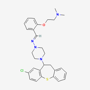 molecular formula C29H33ClN4OS B10850050 2-[2-[(E)-[4-(3-chloro-5,6-dihydrobenzo[b][1]benzothiepin-5-yl)piperazin-1-yl]iminomethyl]phenoxy]-N,N-dimethylethanamine 