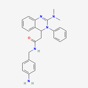 molecular formula C25H27N5O B10850069 N-(4-aminobenzyl)-2-(2-(dimethylamino)-3-phenyl-3,4-dihydroquinazolin-4-yl)acetamide 