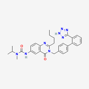 molecular formula C31H34N8O2 B10850117 3-[2-butyl-4-oxo-3-[[4-[2-(2H-tetrazol-5-yl)phenyl]phenyl]methyl]quinazolin-6-yl]-1-methyl-1-propan-2-ylurea 