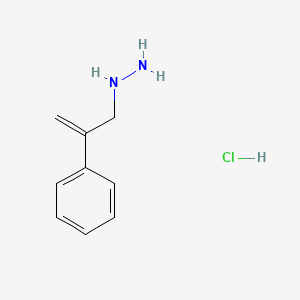 molecular formula C9H13ClN2 B10850164 Hydrazine, (2-phenyl-2-propenyl)-, monohydrochloride CAS No. 843651-62-7