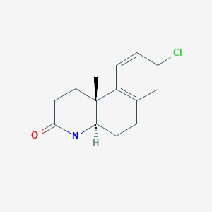 molecular formula C15H18ClNO B10850242 8-Chloro-4,10b-dimethyl-1,4,4a,5,6,10b-hexahydro-2H-benzo[f]quinolin-3-one 