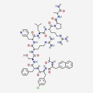 molecular formula C70H93ClN18O12 B10850245 Ac-D-2Nal-D-Phe(4-Cl)-D-Phe-Ser-Arg-D-3Pal-Leu-Arg-Pro-D-Ala-NH2 