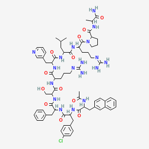 molecular formula C70H93ClN18O12 B10850305 Ac-DL-2Nal-DL-Phe(4-Cl)-DL-Phe-DL-Ser-DL-Arg-DL-3Pal-DL-Leu-DL-Arg-DL-Pro-DL-Ala-NH2 