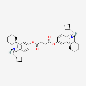 molecular formula C46H60N2O4 B10850326 bis[(1R,9R)-17-(cyclobutylmethyl)-17-azatetracyclo[7.5.3.01,10.02,7]heptadeca-2(7),3,5-trien-4-yl] butanedioate 