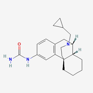 molecular formula C21H29N3O B10850377 [(1R,9R,10R)-17-(cyclopropylmethyl)-17-azatetracyclo[7.5.3.01,10.02,7]heptadeca-2(7),3,5-trien-4-yl]urea 