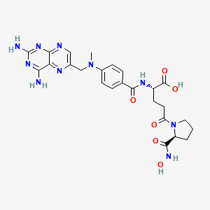 molecular formula C25H30N10O6 B10850429 methotrexate gamma-L-proline-hydroxamic acid 